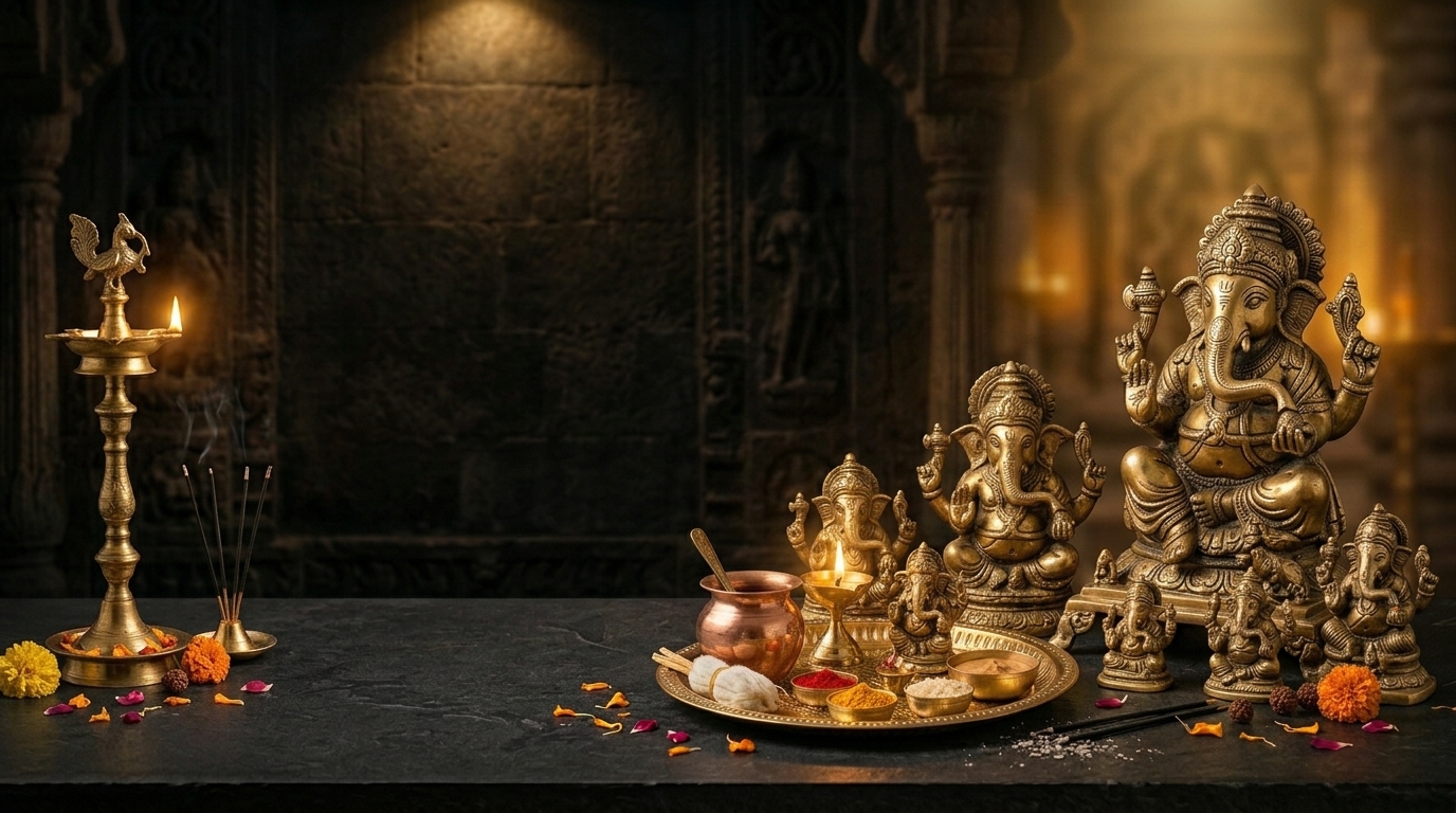 Artisan sculpting a small deity figure by hand